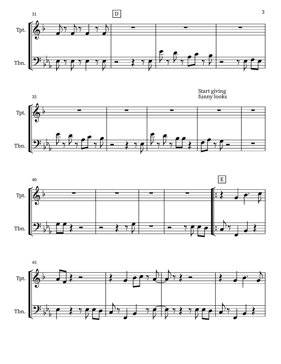 Mah-Na Mah-Na Mah-Na Mah-Na Brass Duet scores gallery preview page 3