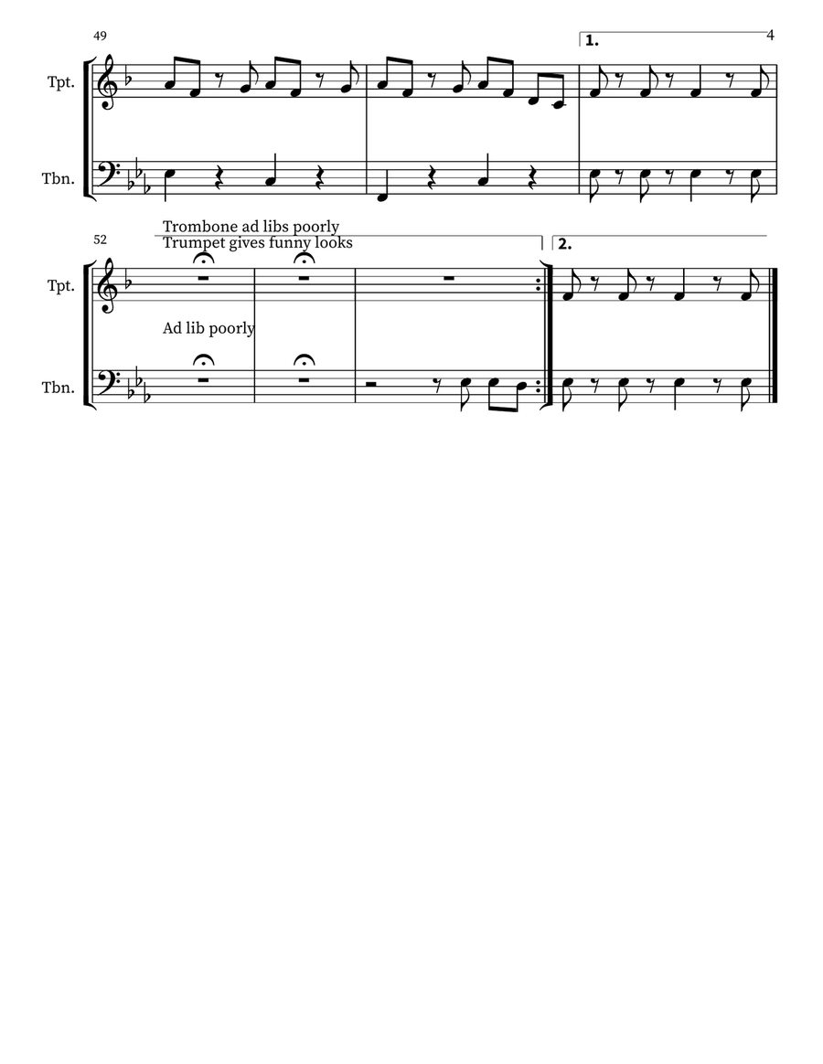 Mah-Na Mah-Na Mah-Na Mah-Na Brass Duet scores gallery preview page 4