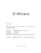El Africano Saxophone Quartet scores gallery preview page 3