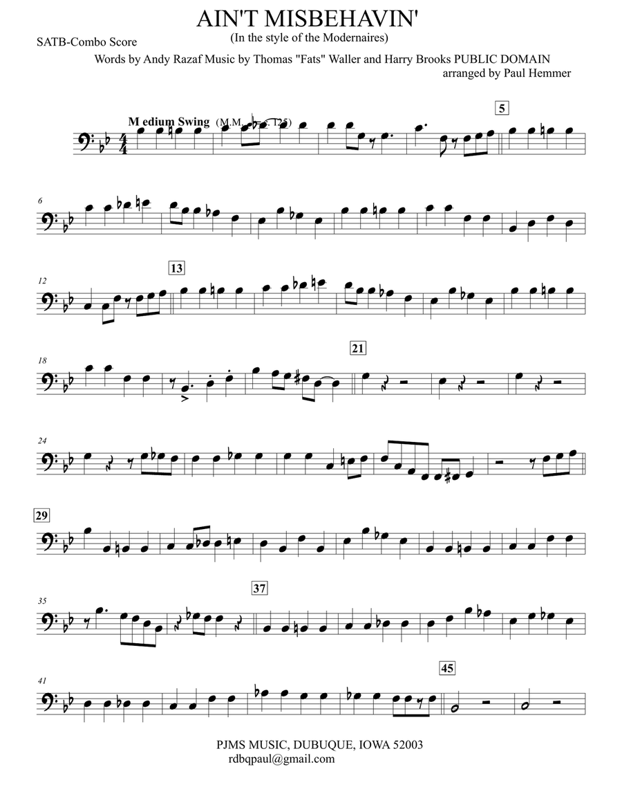 Ain't Misbehavin' Ain't Misbehavin' Jazz Ensemble scores gallery preview page 1