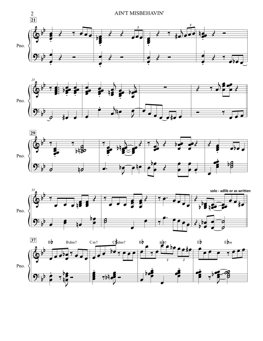 Ain't Misbehavin' Ain't Misbehavin' Jazz Ensemble scores gallery preview page 4