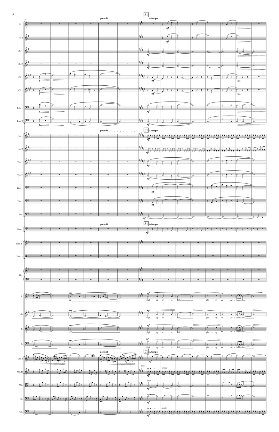 Recuerdos De La Alhambra for SATB Chorus and Orchestra 4-Part scores gallery preview page 6