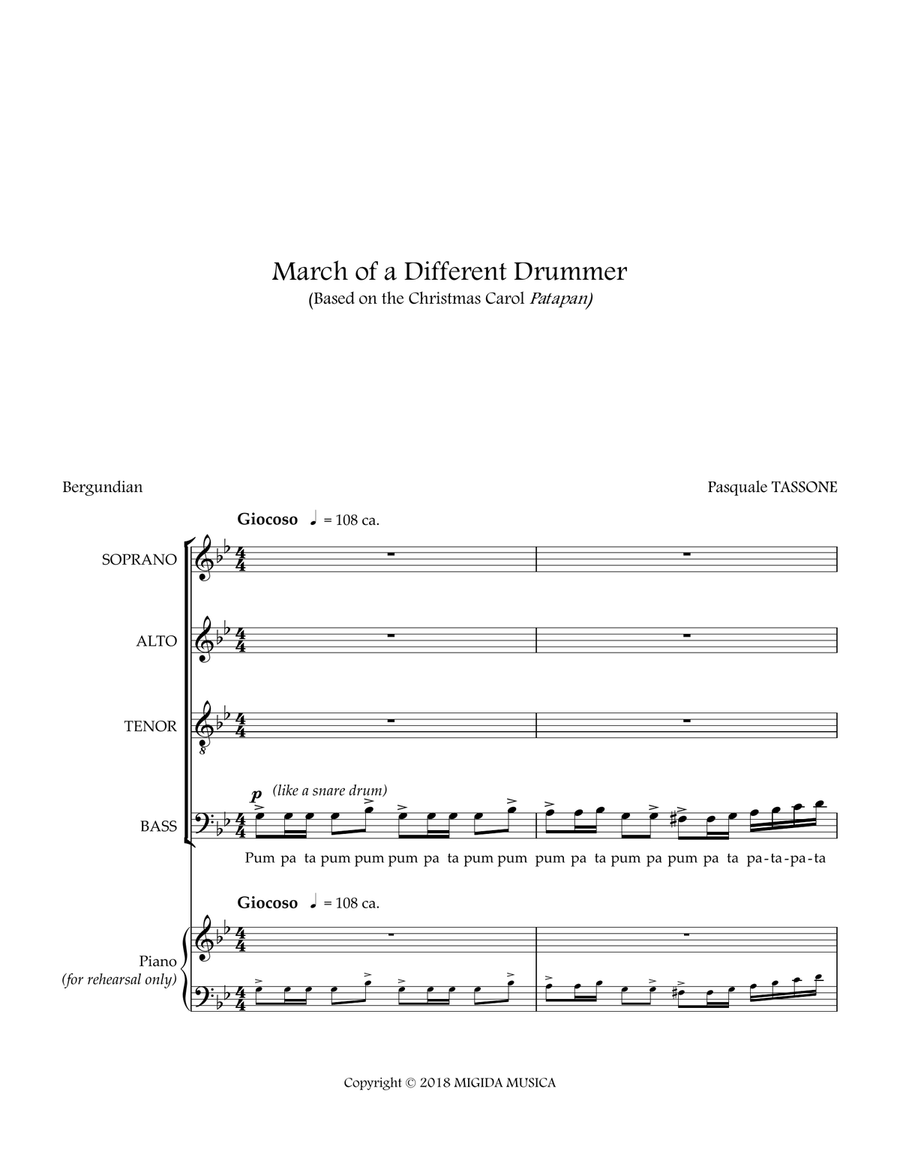 March Of A Different Drummer 4-Part scores gallery preview page 3