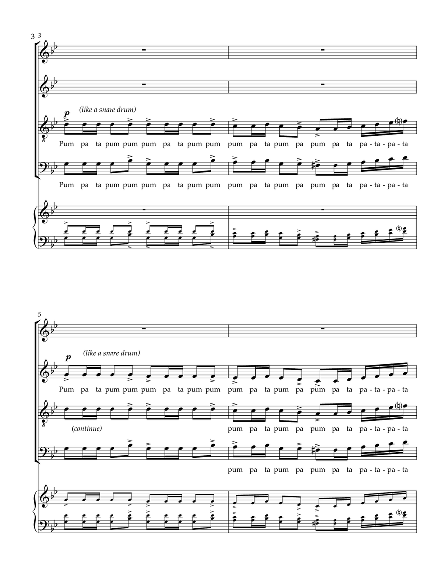 March Of A Different Drummer 4-Part scores gallery preview page 4