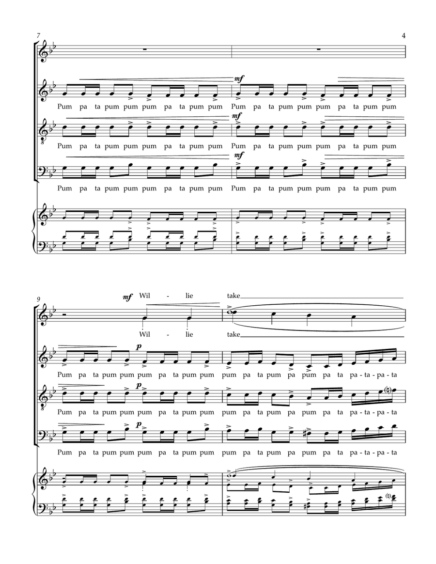 March Of A Different Drummer 4-Part scores gallery preview page 5