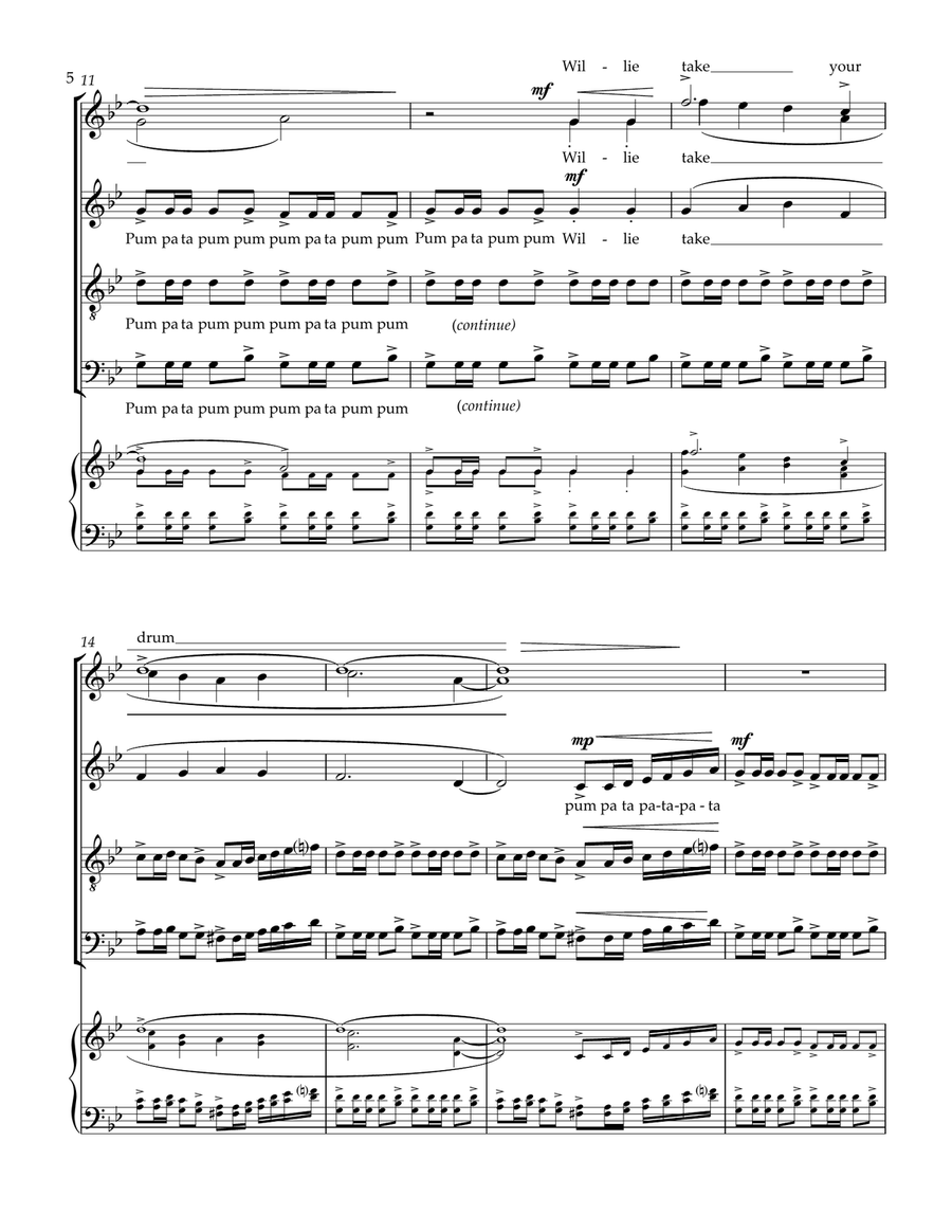 March Of A Different Drummer 4-Part scores gallery preview page 6