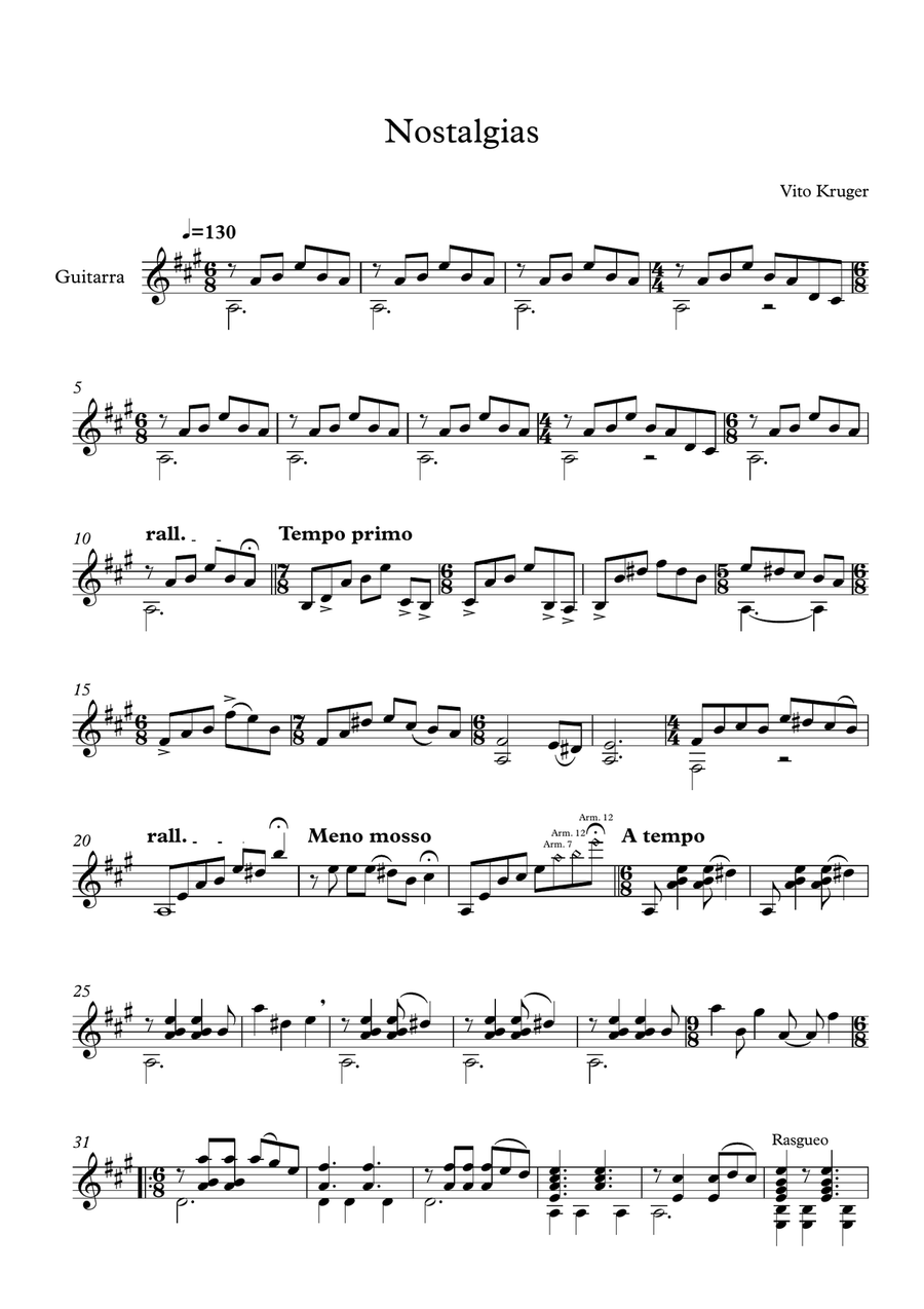 Nostalgias Nostalgias Acoustic Guitar scores gallery preview page 2