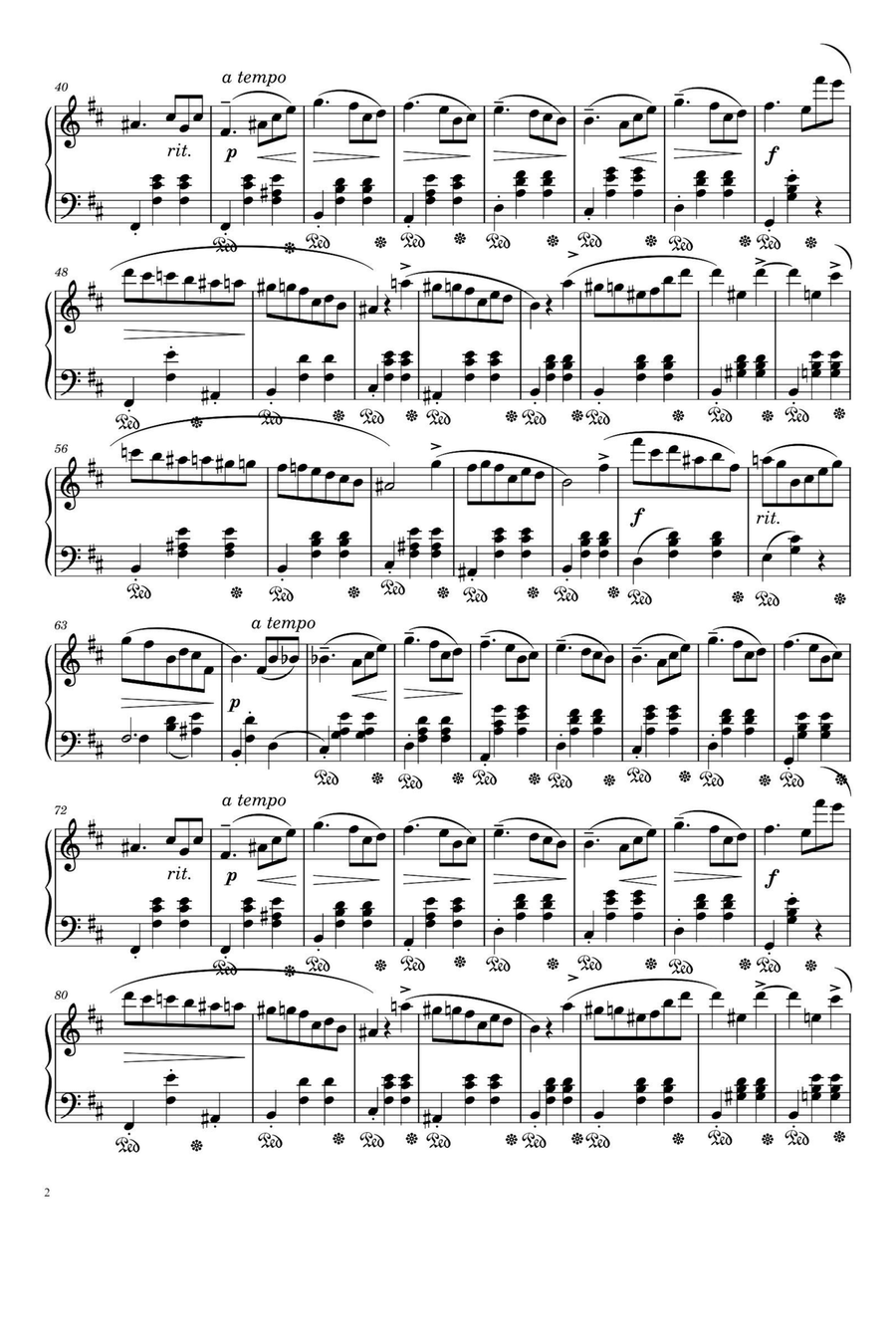 Waltz Opus 69 No. 2 in B Minor - Fryderyk Fanciszek Chopin Piano Solo scores gallery preview page 2