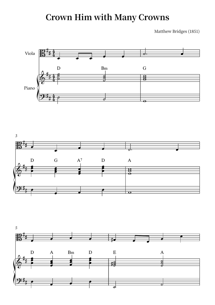 Crown Him with Many Crowns Viola scores gallery preview page 1