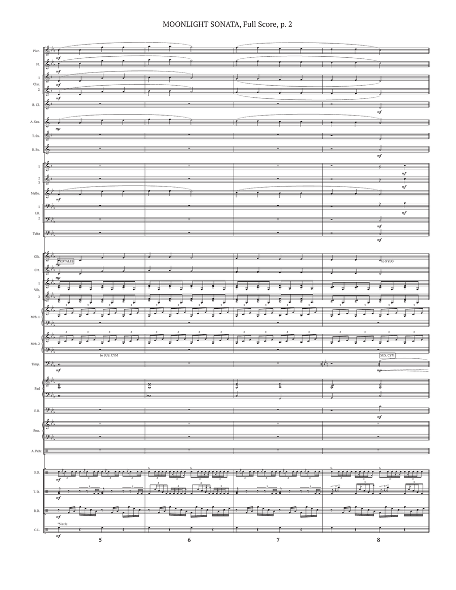 Moonlight Sonata Moonlight Sonata Marching Band scores gallery preview page 2