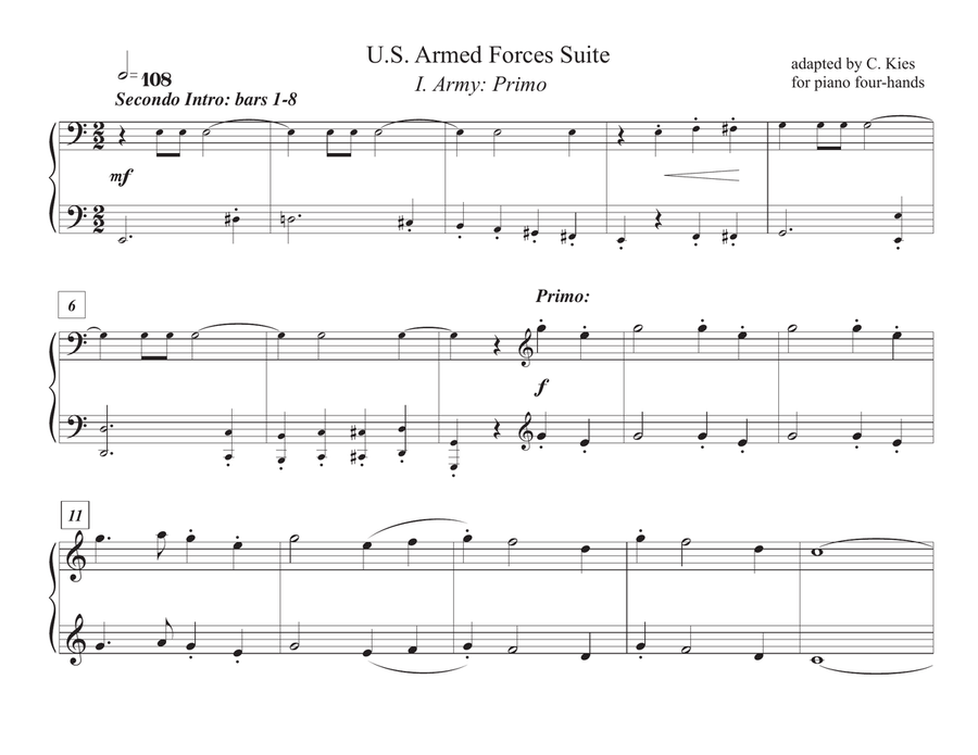 U.S. Armed Forces Suite for Piano Four-Hands Piano Method scores gallery preview page 5
