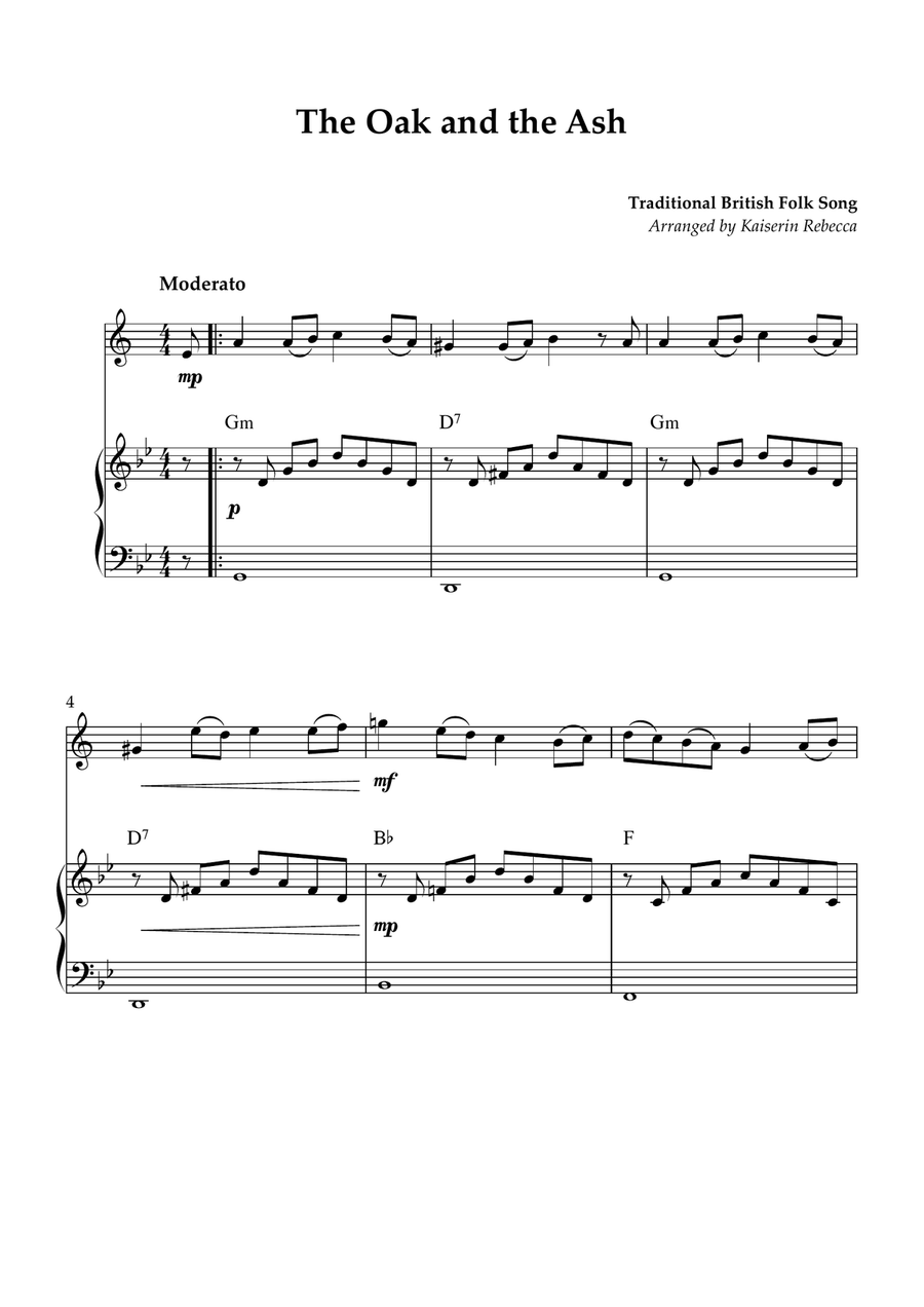 The Oak and the Ash The Oak and the Ash B-Flat Trumpet scores gallery preview page 1