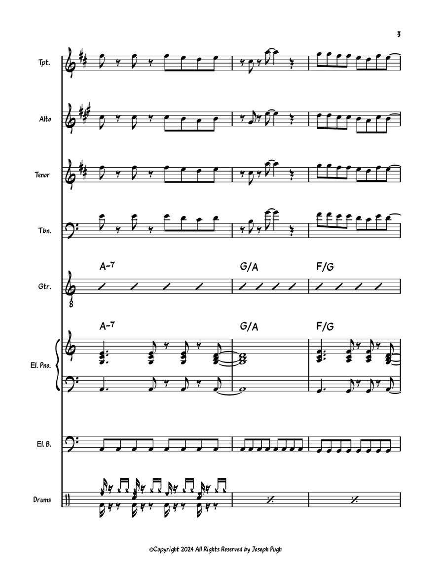 Racin' With Patience Racin' With Patience Jazz Ensemble scores gallery preview page 3