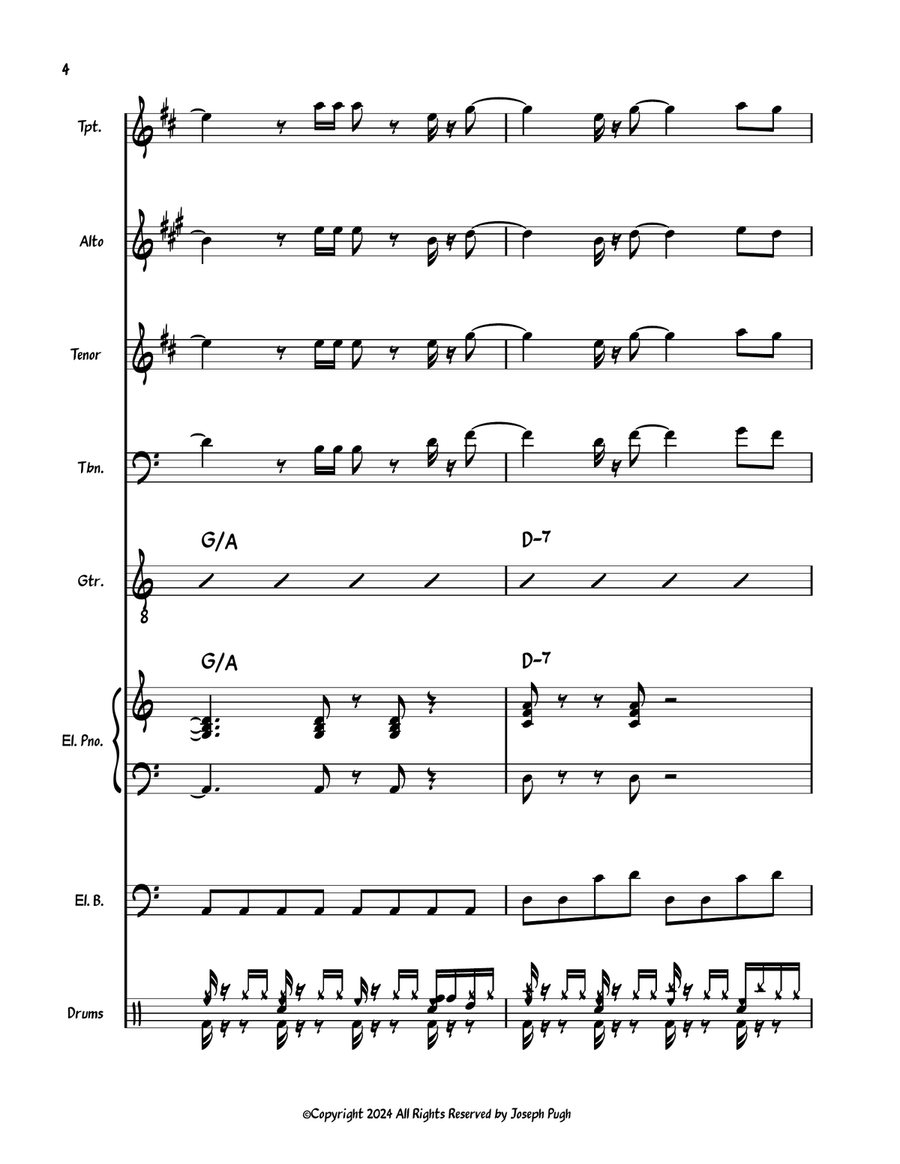 Racin' With Patience Racin' With Patience Jazz Ensemble scores gallery preview page 4