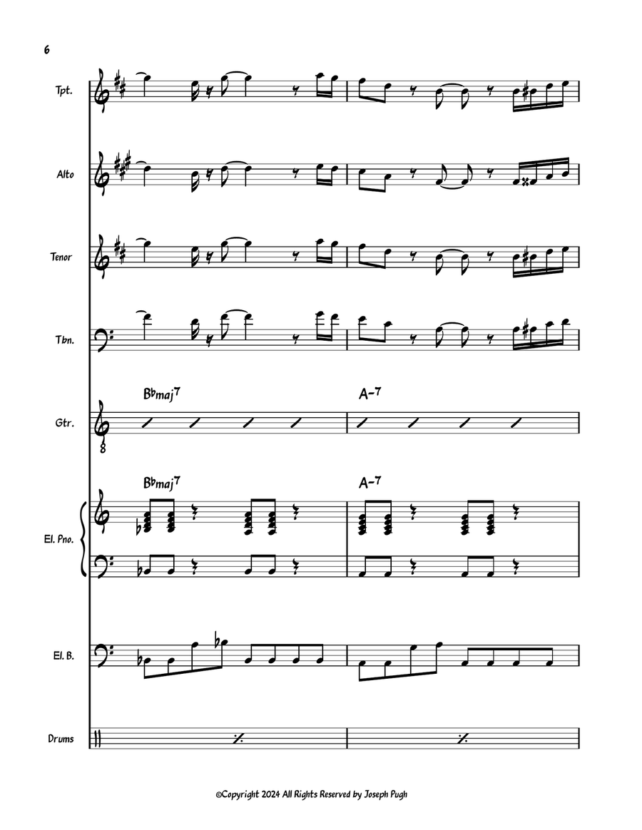 Racin' With Patience Racin' With Patience Jazz Ensemble scores gallery preview page 6