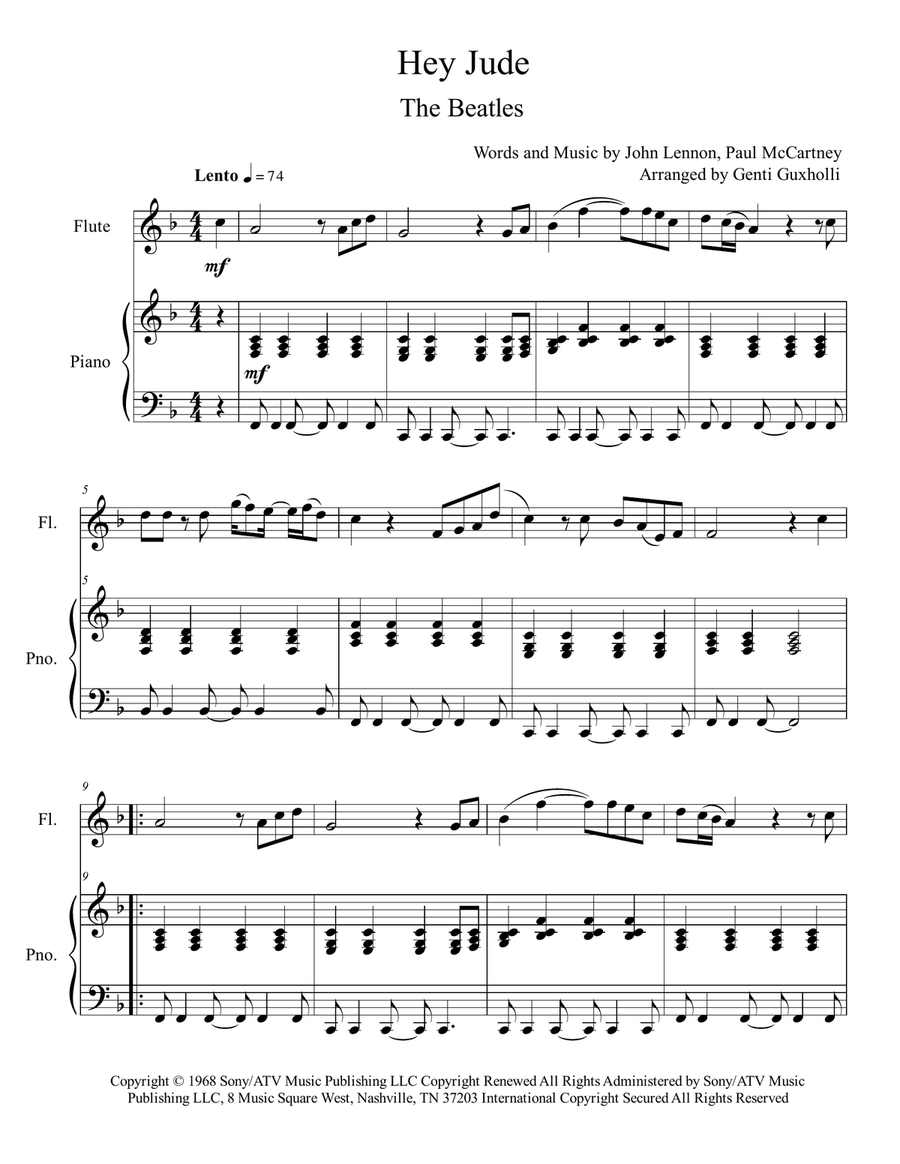Hey Jude Hey Jude Flute Solo scores gallery preview page 2