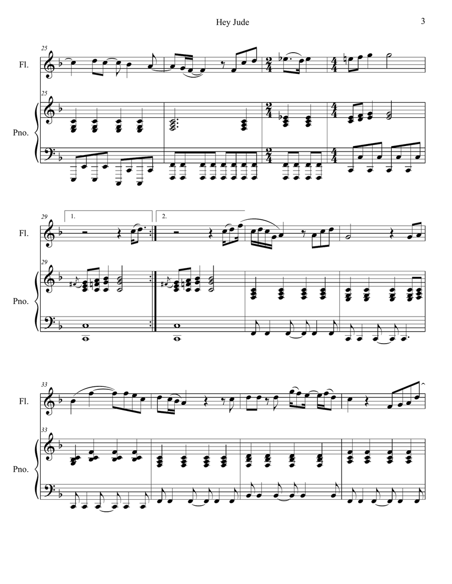 Hey Jude Hey Jude Flute Solo scores gallery preview page 4