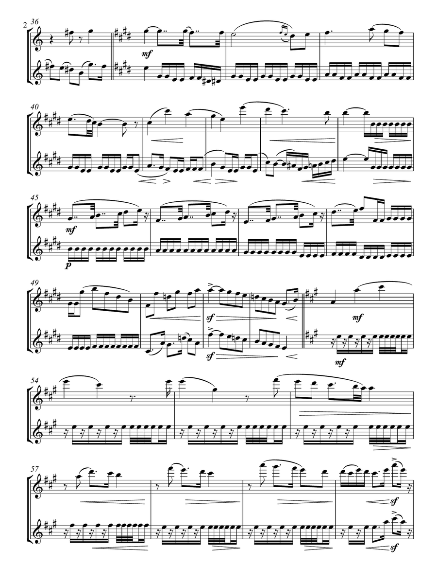 Roman Carnival Overture for Two Flutes Flute Duet scores gallery preview page 3