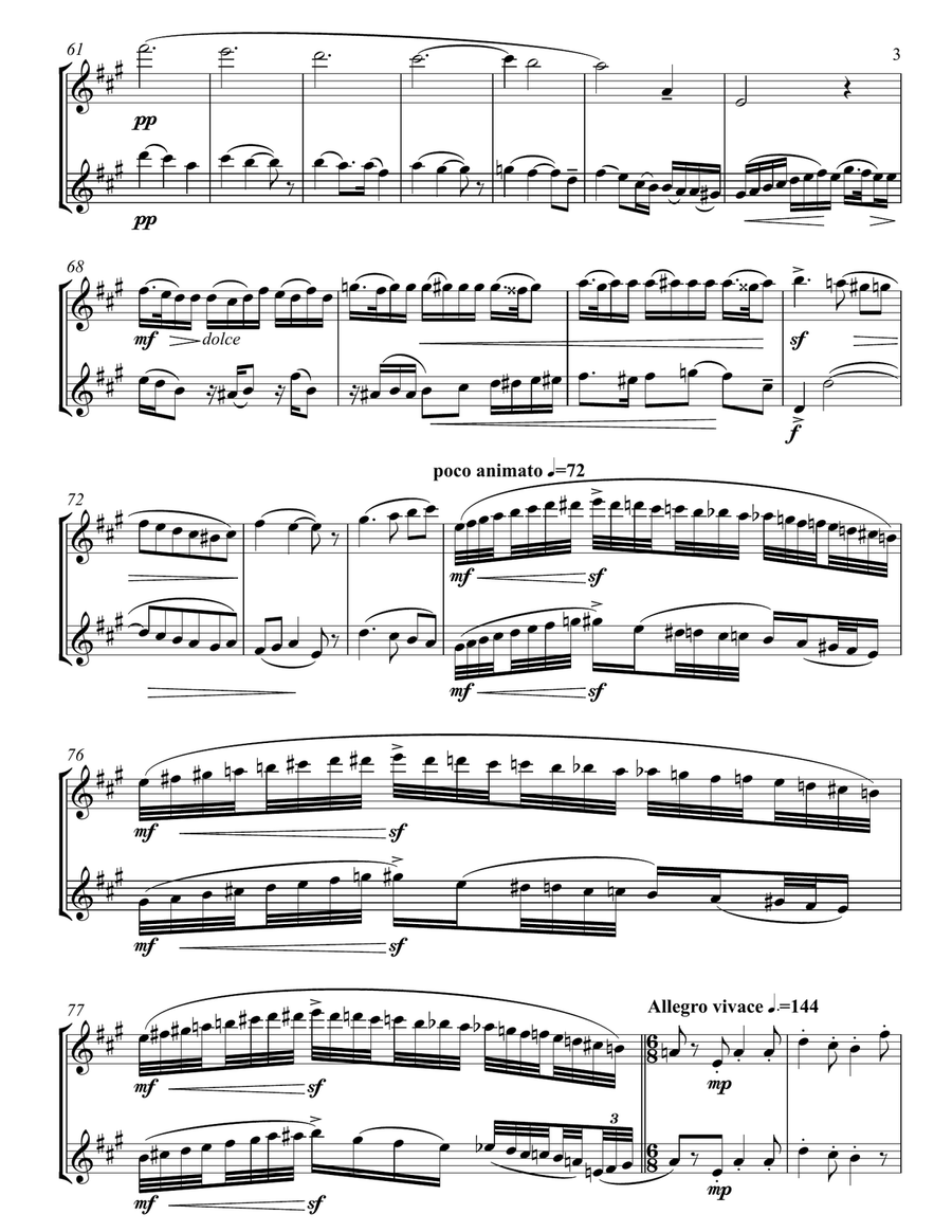Roman Carnival Overture for Two Flutes Flute Duet scores gallery preview page 4