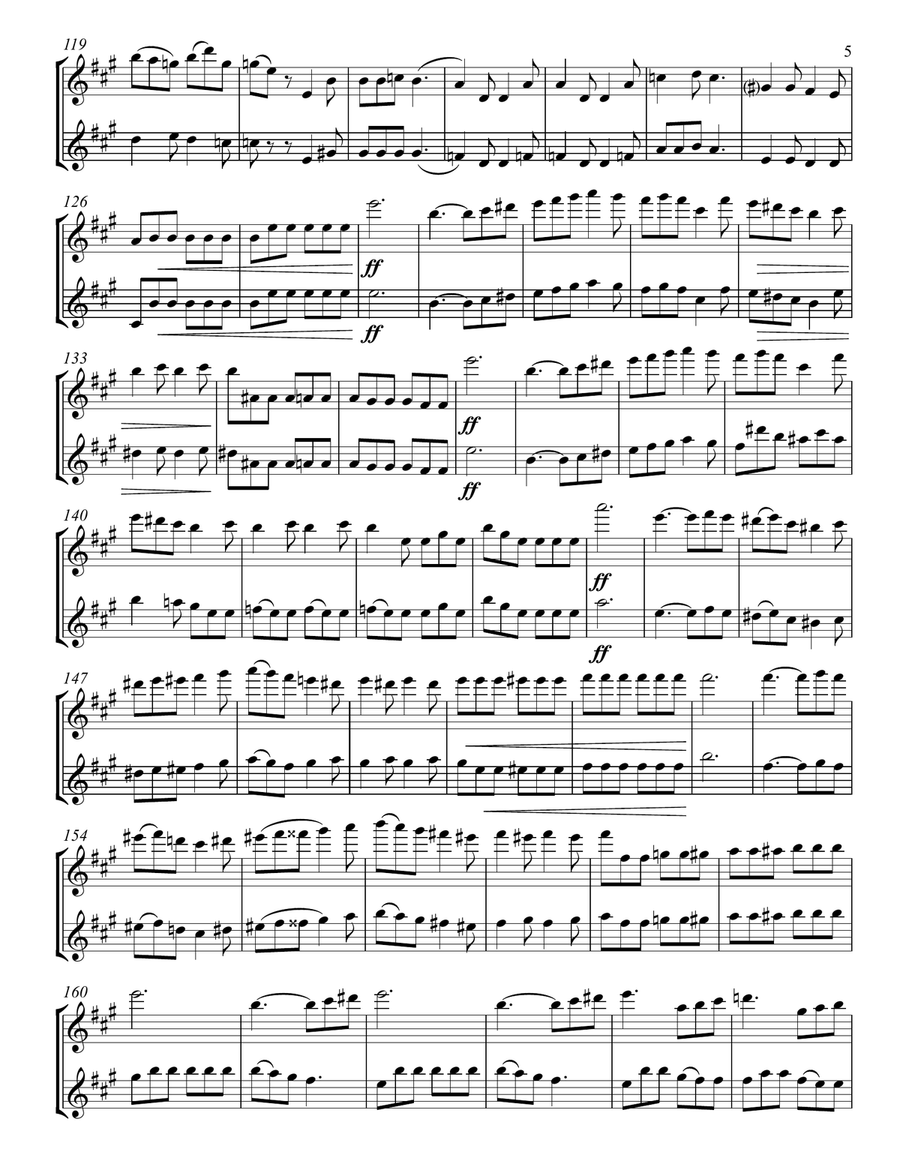 Roman Carnival Overture for Two Flutes Flute Duet scores gallery preview page 6