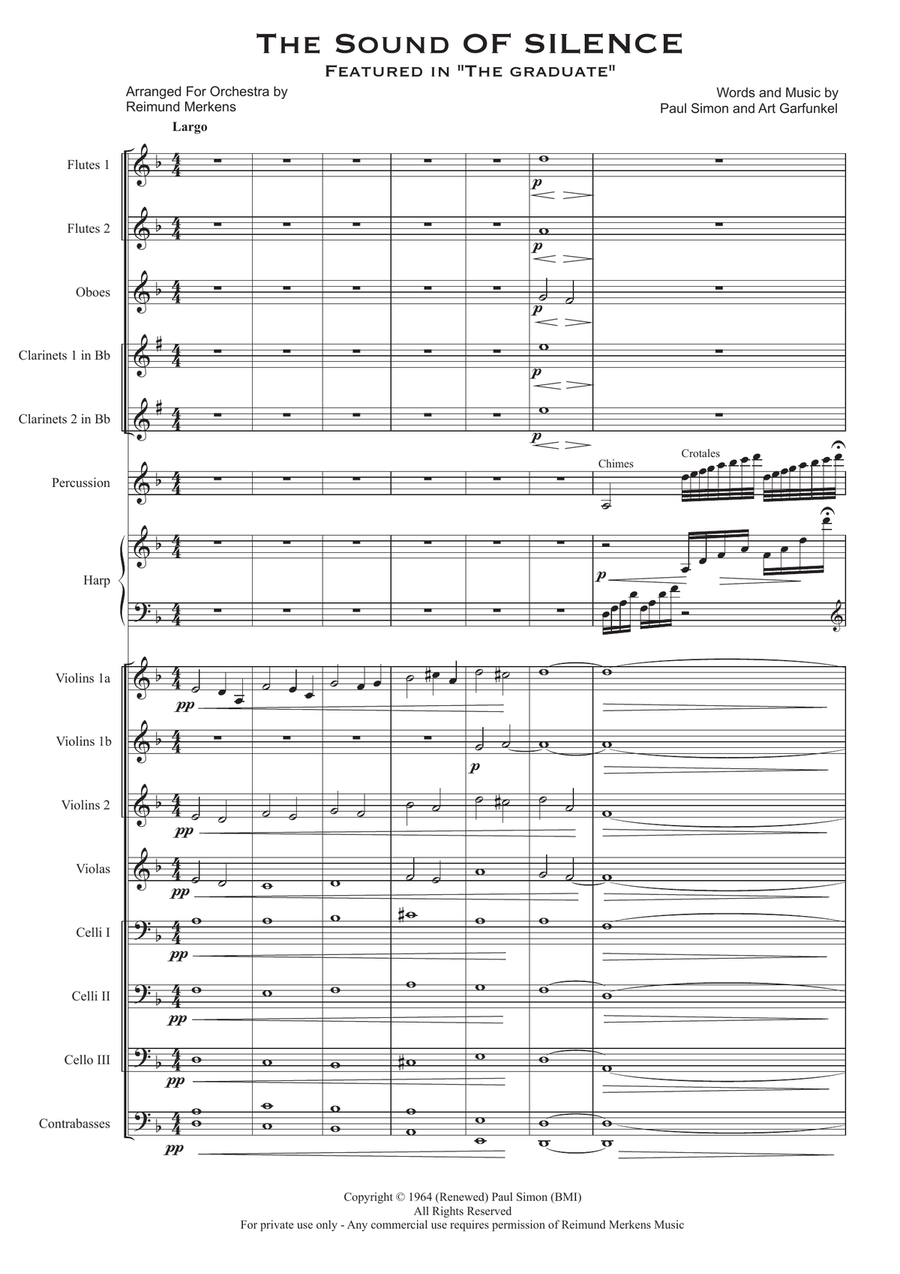 The Sound Of Silence - Score Only Full Orchestra scores gallery preview page 1