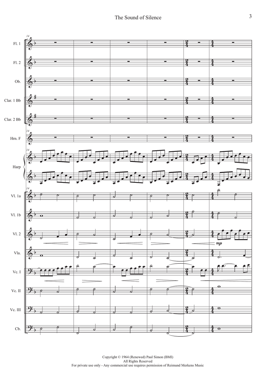 The Sound Of Silence - Score Only Full Orchestra scores gallery preview page 3