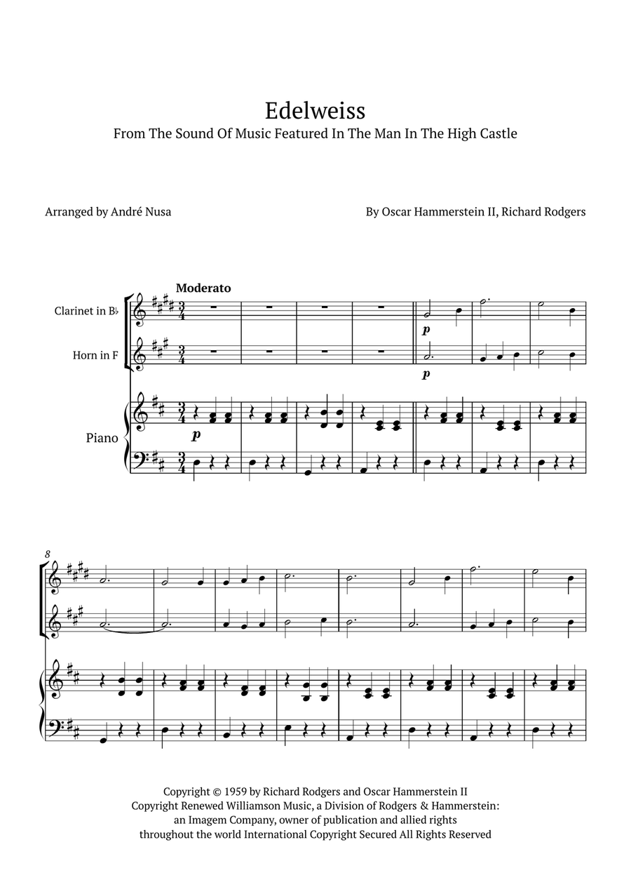Edelweiss Woodwind Duet scores gallery preview page 1