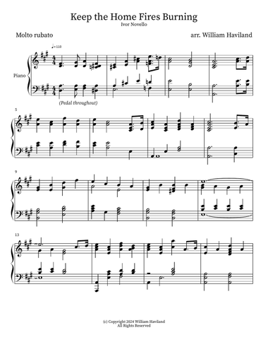 Keep the Home Fires Burning [arr. for solo piano]