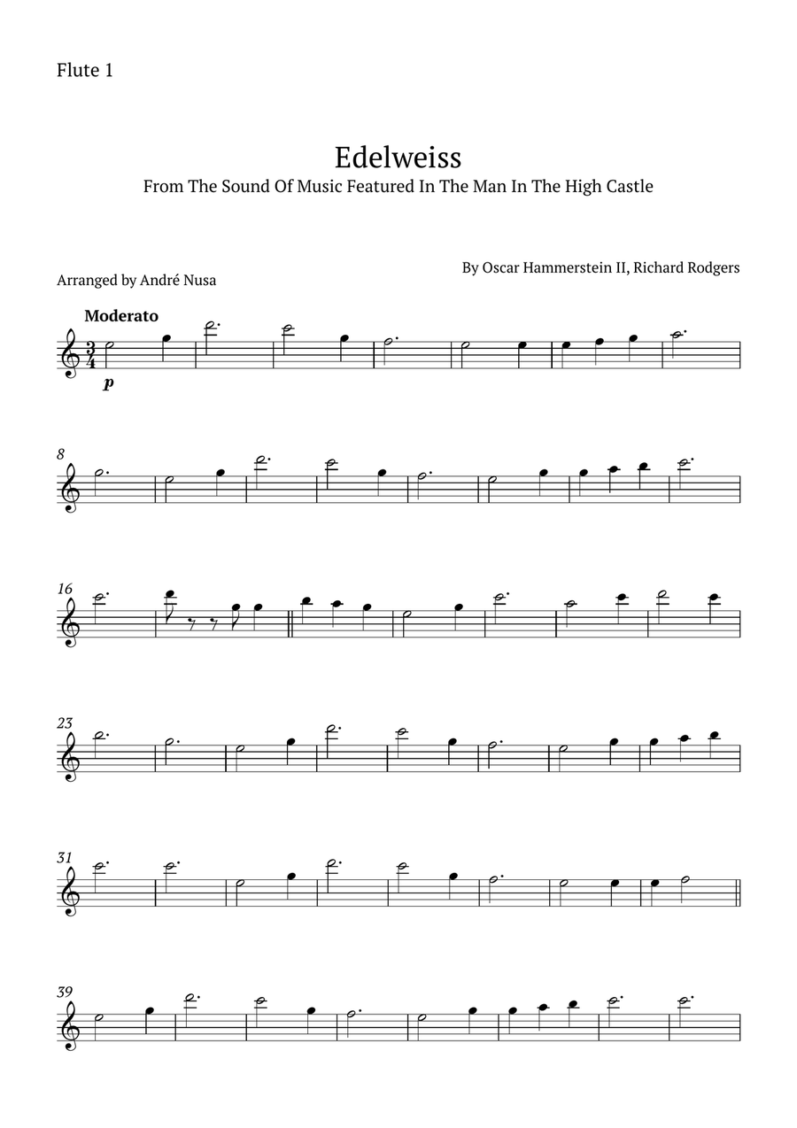 Edelweiss Flute Duet scores gallery preview page 3