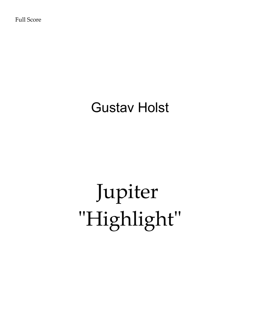 Jupiter Slow Theme from the Planets | Clarinet Quintet Clarinet Quintet scores gallery preview page 1