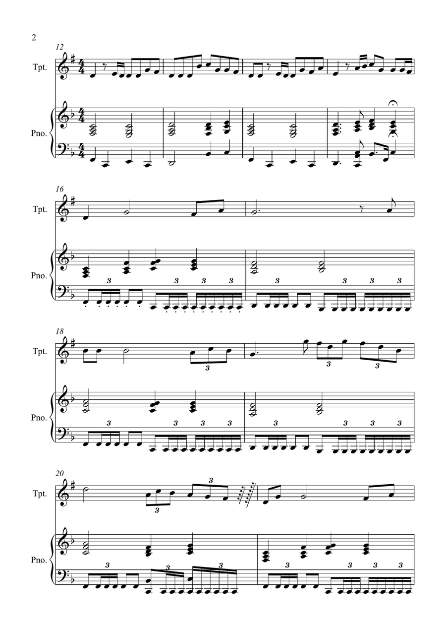 Con Te Partiro (Time To Say Goodbye) Trumpet Solo scores gallery preview page 2