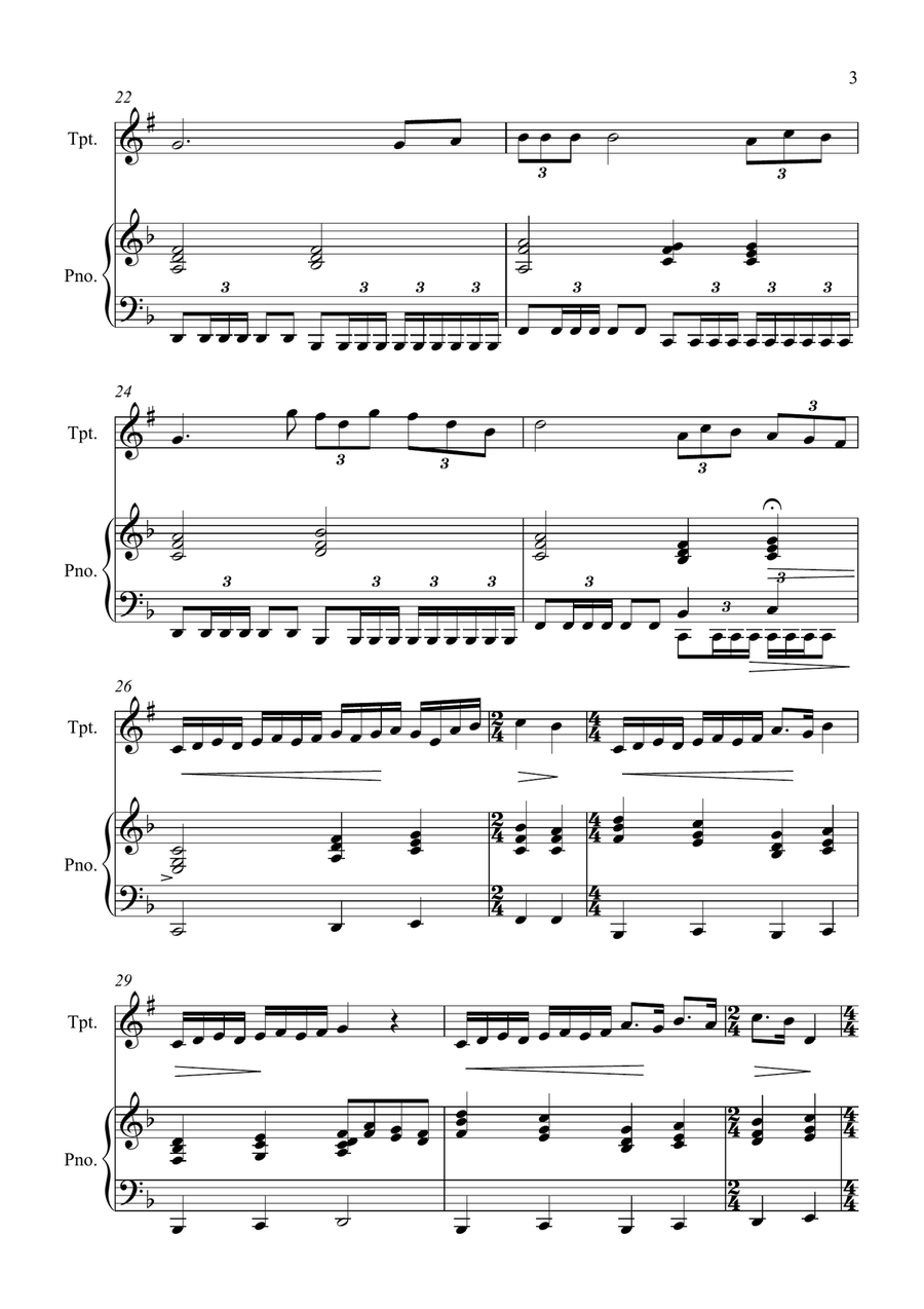 Con Te Partiro (Time To Say Goodbye) Trumpet Solo scores gallery preview page 3