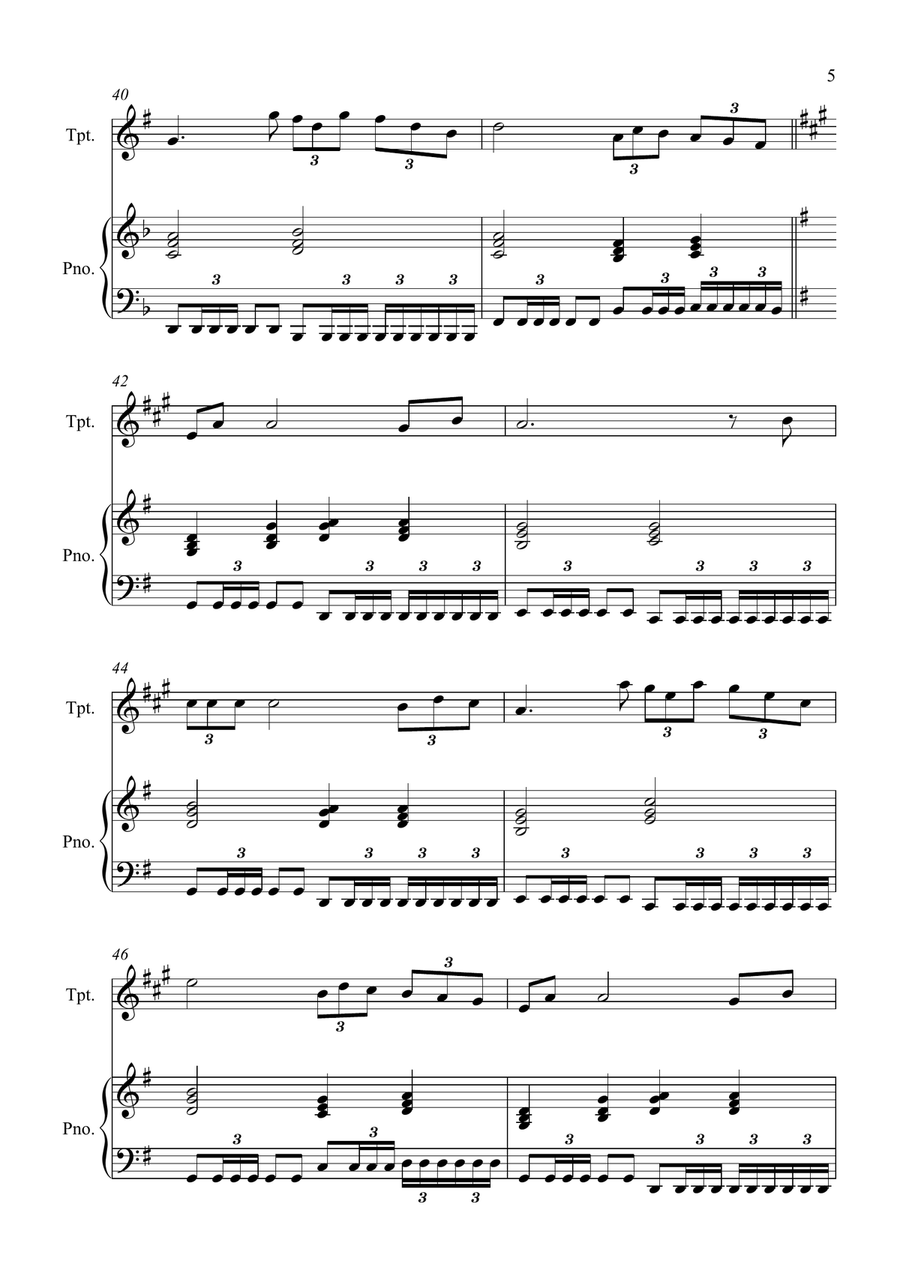 Con Te Partiro (Time To Say Goodbye) Trumpet Solo scores gallery preview page 5