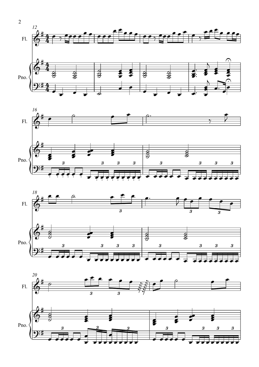 Con Te Partiro (Time To Say Goodbye) Flute Solo scores gallery preview page 2