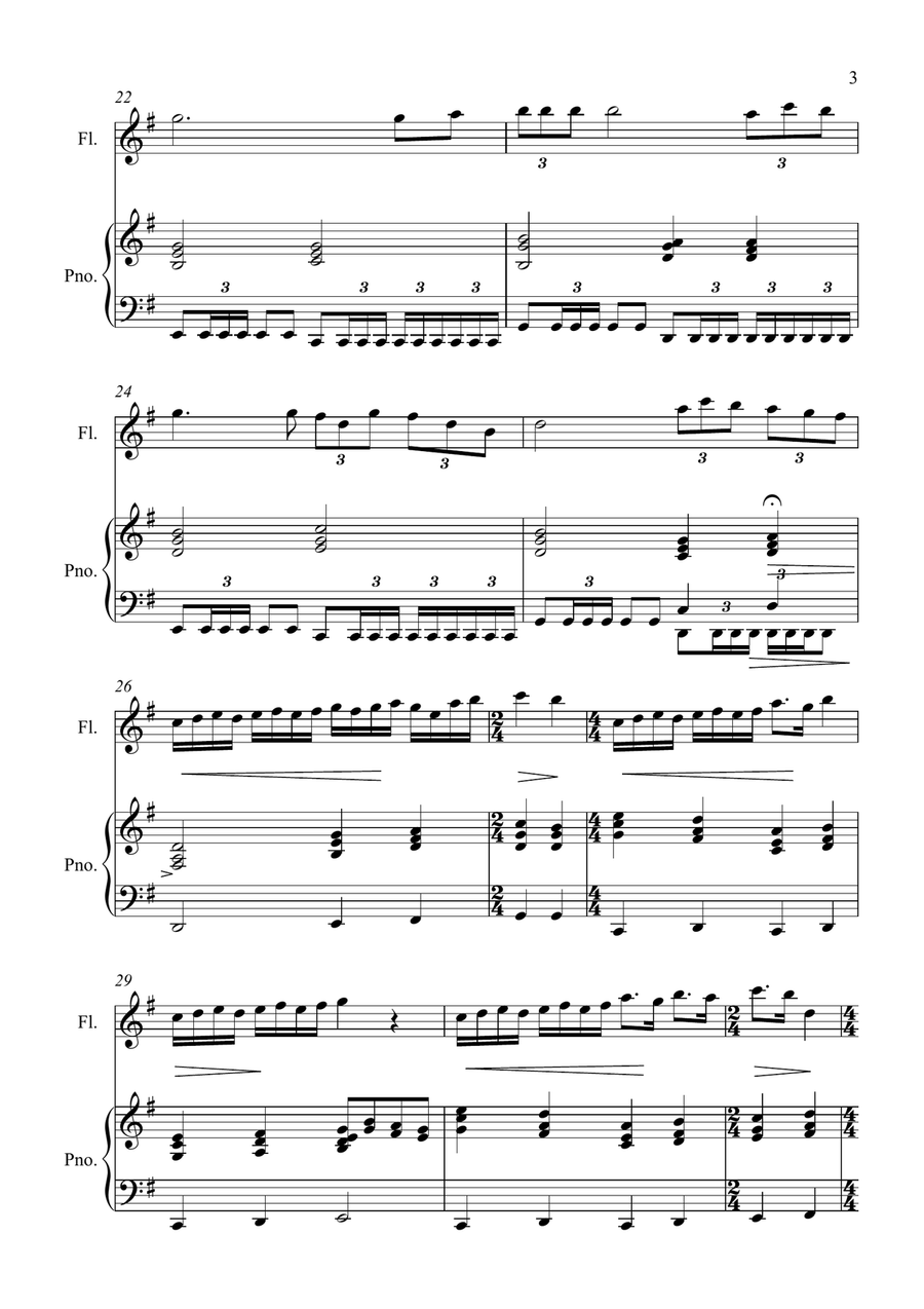 Con Te Partiro (Time To Say Goodbye) Flute Solo scores gallery preview page 3
