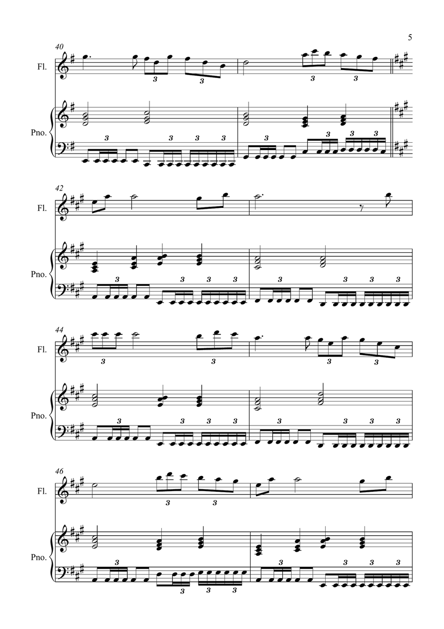 Con Te Partiro (Time To Say Goodbye) Flute Solo scores gallery preview page 5