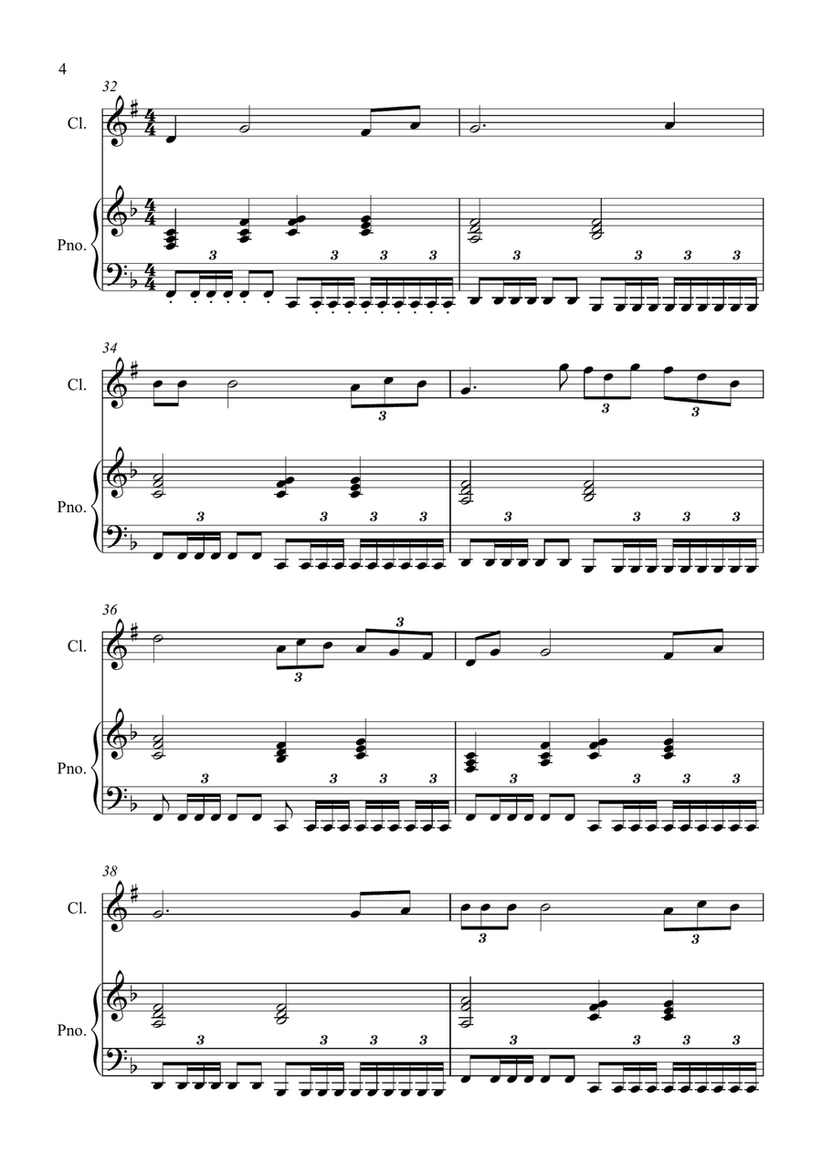 Con Te Partiro (Time To Say Goodbye) Clarinet Solo scores gallery preview page 4