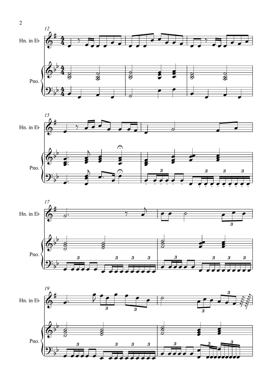 Con Te Partiro (Time To Say Goodbye) Horn scores gallery preview page 2