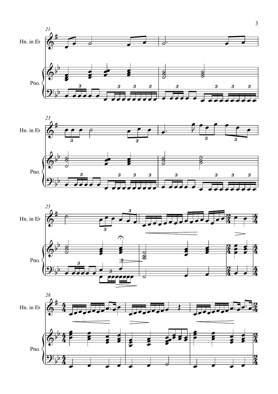 Con Te Partiro (Time To Say Goodbye) Horn scores gallery preview page 3