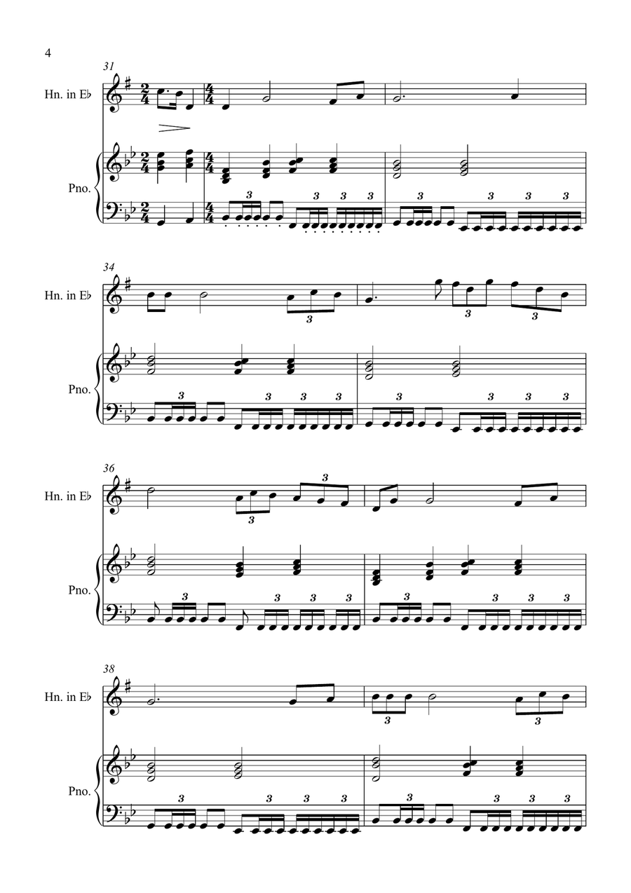 Con Te Partiro (Time To Say Goodbye) Horn scores gallery preview page 4