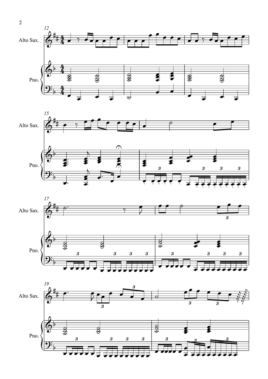 Con Te Partiro (Time To Say Goodbye) Alto Saxophone scores gallery preview page 2