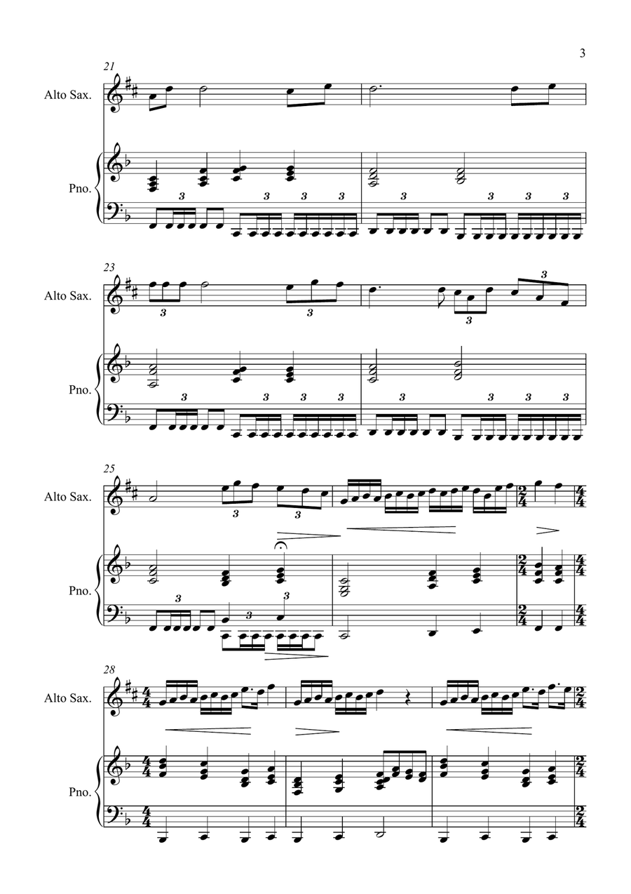 Con Te Partiro (Time To Say Goodbye) Alto Saxophone scores gallery preview page 3