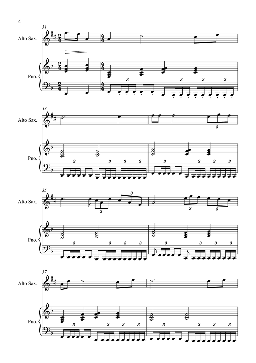 Con Te Partiro (Time To Say Goodbye) Alto Saxophone scores gallery preview page 4