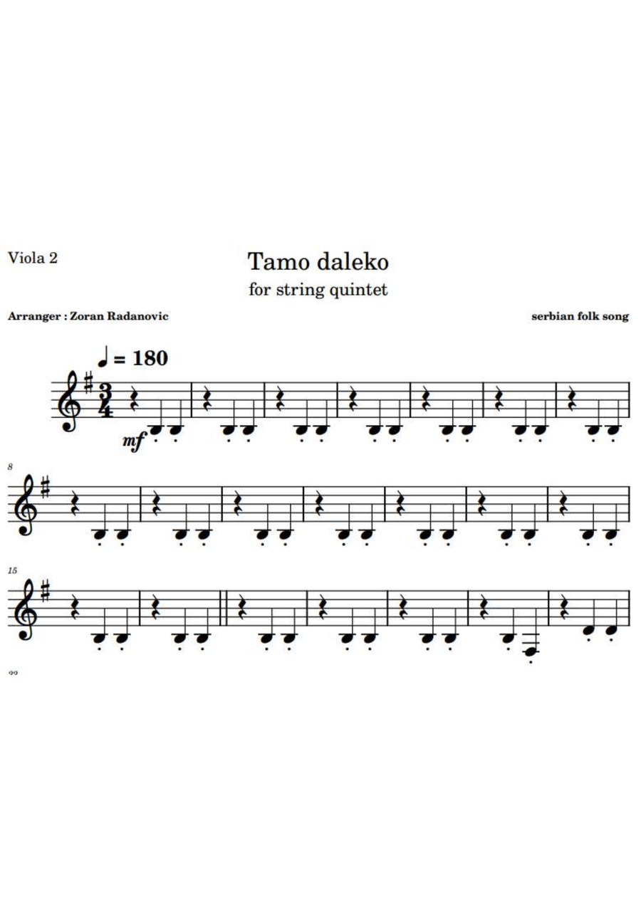 Tamo daleko - for string quintet String Orchestra scores gallery preview page 4