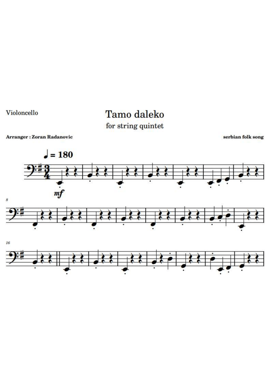 Tamo daleko - for string quintet String Orchestra scores gallery preview page 5