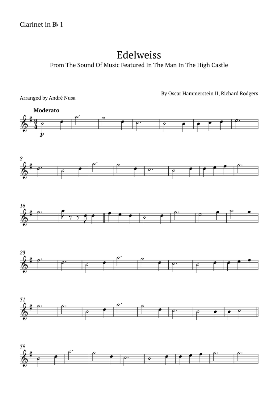 Edelweiss Clarinet Duet scores gallery preview page 3
