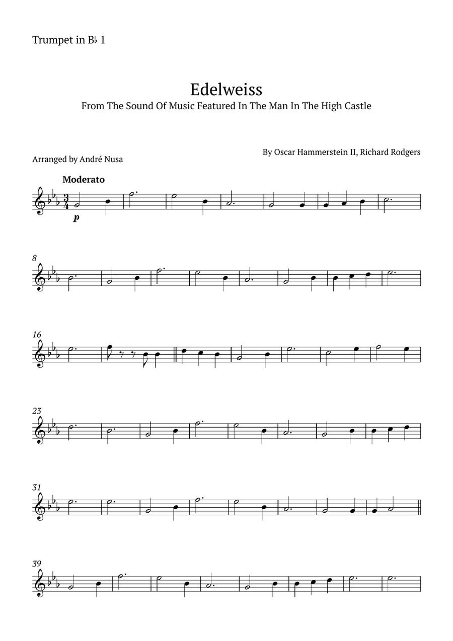 Edelweiss Trumpet Duet scores gallery preview page 3