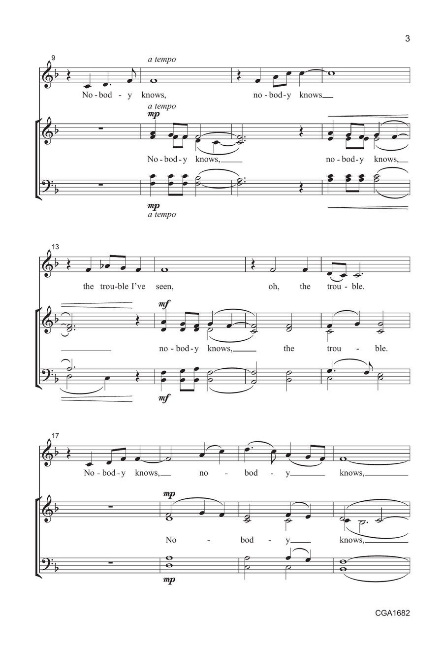Nobody Knows But Jesus - SATB 4-Part scores gallery preview page 3