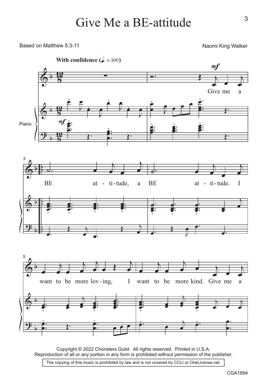 Give Me a BE-attitude Give Me a BE-attitude Choir scores gallery preview page 3