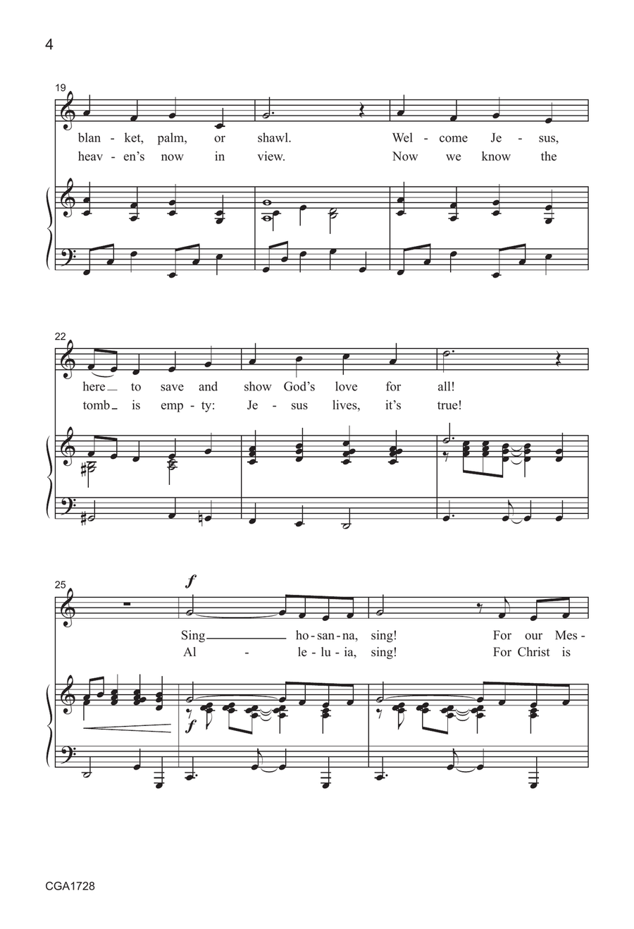 Savior, King! (An Introit for Palm Sunday and Easter) - Unison Unison Choir scores gallery preview page 4